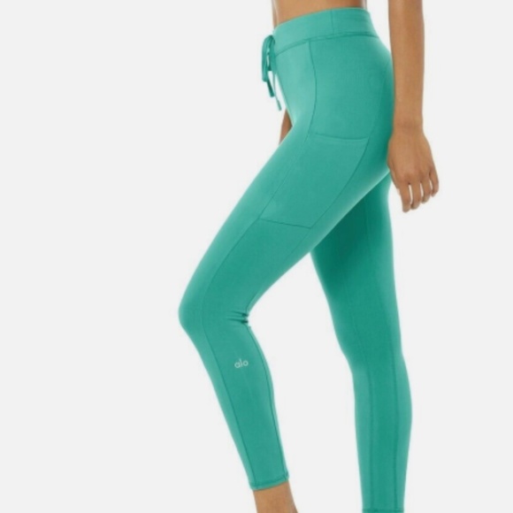 ALO Yoga Pants - ALO Yoga High Waist Checkpoint Legging Ocean Teal Sz S